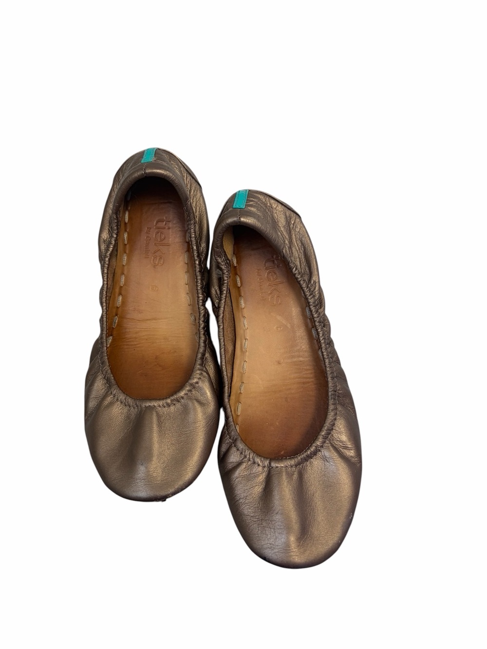 TKEES Bronze Metallic Leather Ballet Flats